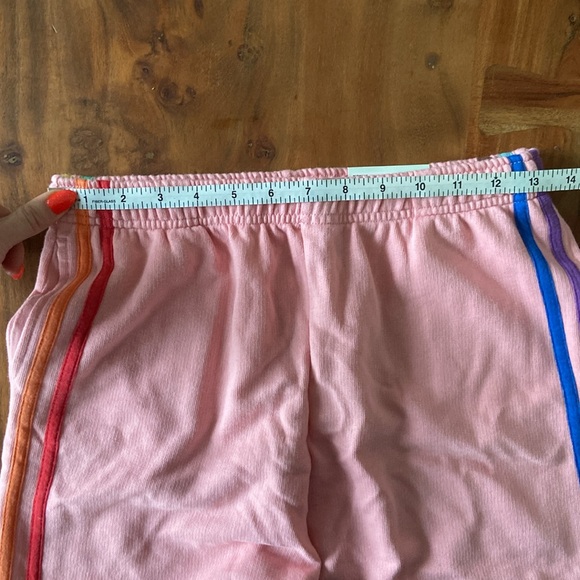 SO rainbow stripe casual sweat shorts lounge sleep Aviator Nation vibes size xs - Picture 11 of 13